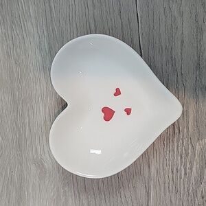 Hallmark Heart shaped bowl white & red